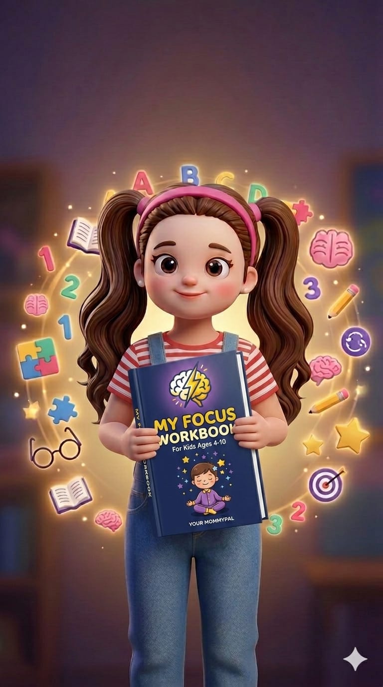 My Focus Workbook for Kids — Printable Activity Workbook for Attention and Concentration Ages 4-10 by YOUR MOMMYPAL